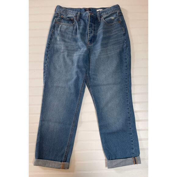 J. Crew High Rise Straight Denim Blue Jeans Button Fly - Size Women's 30 - Picture 1 of 8